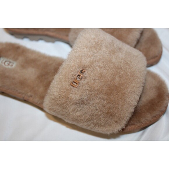 UGG WOMEN'S COZETTA SHEARLING SLIPPER SLIDES NIB CHESTNUT - Picture 4 of 5